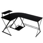 Space-Saving Reversible L-Shaped Desk with Shelf and CPU Stand