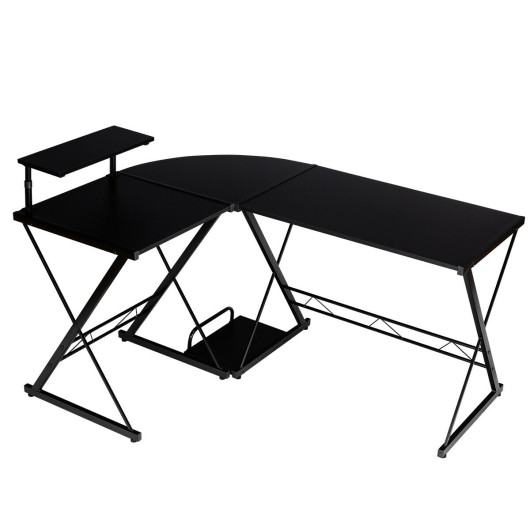 Space-Saving Reversible L-Shaped Desk with Shelf and CPU Stand - Image 3