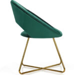 Velvet Accent Chair with Gold Legs and Ergonomic Design