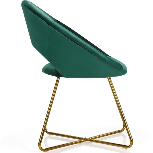 Velvet Accent Chair with Gold Legs and Ergonomic Design - Image 4