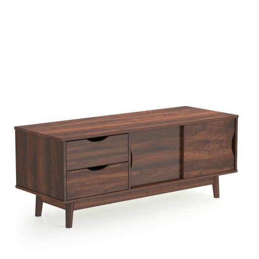 Walnut TV Stand with Storage for TVs up to 60 Inches