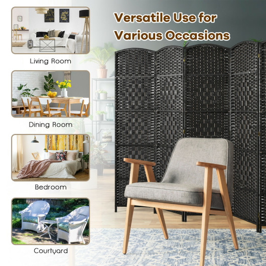 6.5 Ft Tall 6-Panel Folding Room Divider Screen