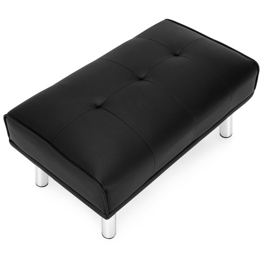 Tufted Ottoman Bench with Stainless Steel Legs for Living Room