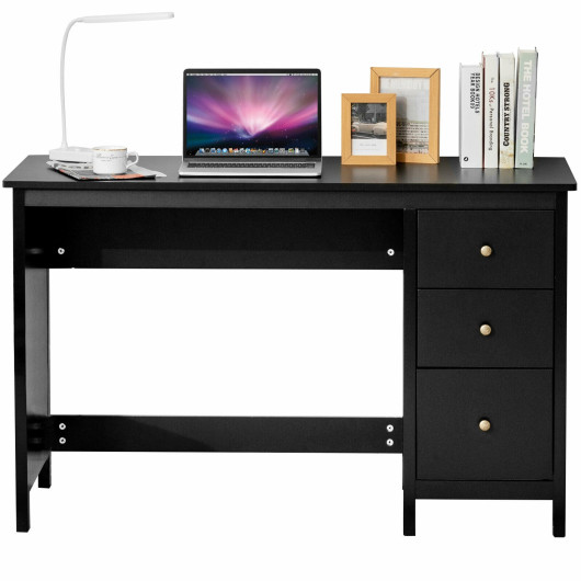 Ergonomic Computer Desk with Spacious Tabletop and 3 Storage Drawers