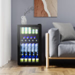 120 Can Beverage Cooler with Glass Door and LED Light