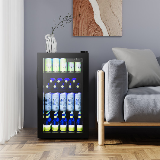 120 Can Beverage Cooler with Glass Door and LED Light - Image 2