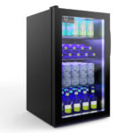120 Can Beverage Cooler with Glass Door and LED Light