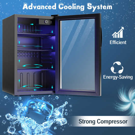 120 Can Beverage Cooler with Glass Door and LED Light - Image 7