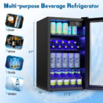 120 Can Beverage Cooler with Glass Door and LED Light