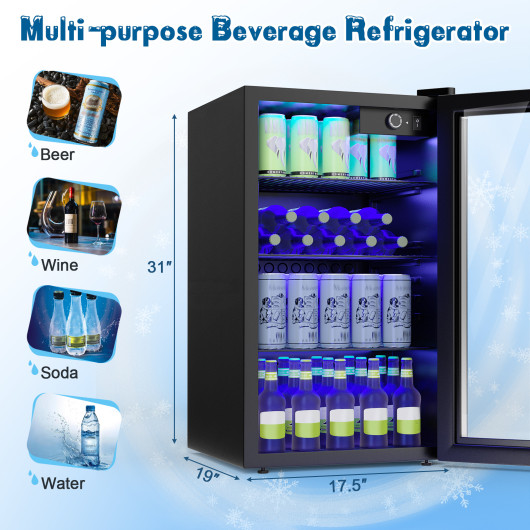 120 Can Beverage Cooler with Glass Door and LED Light - Image 5