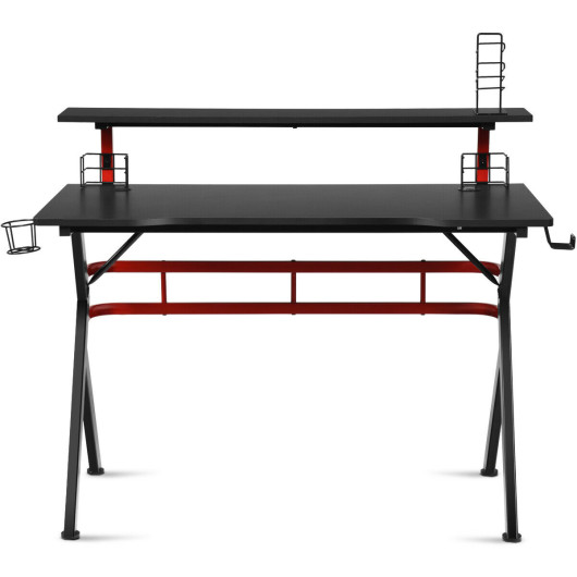 Multifunctional Gaming Desk with Monitor Shelf and Storage Accessories