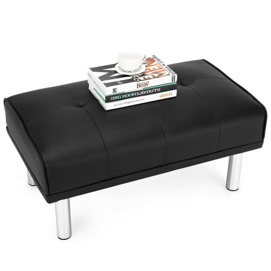 Tufted Ottoman Bench with Stainless Steel Legs for Living Room