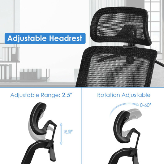 Height Adjustable Ergonomic Mesh Office Chair with Lumbar Support