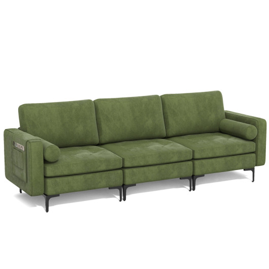 Modular L-Shaped Sectional Sofa with Storage and USB Ports