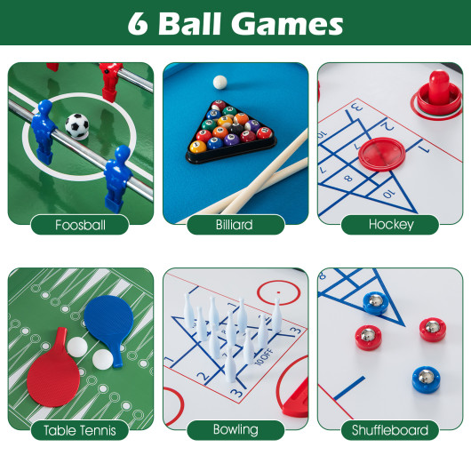 12-in-1 Space-Saving Multi-Game Table with Foosball and More
