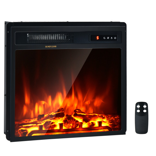 18 Inch Freestanding or Recessed Electric Fireplace Heater 1500W