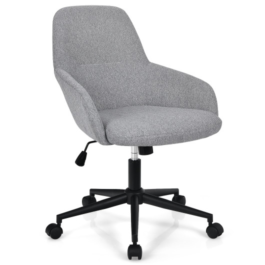 Ergonomic Gray Linen Office Chair with Adjustable Height and Rocking Back