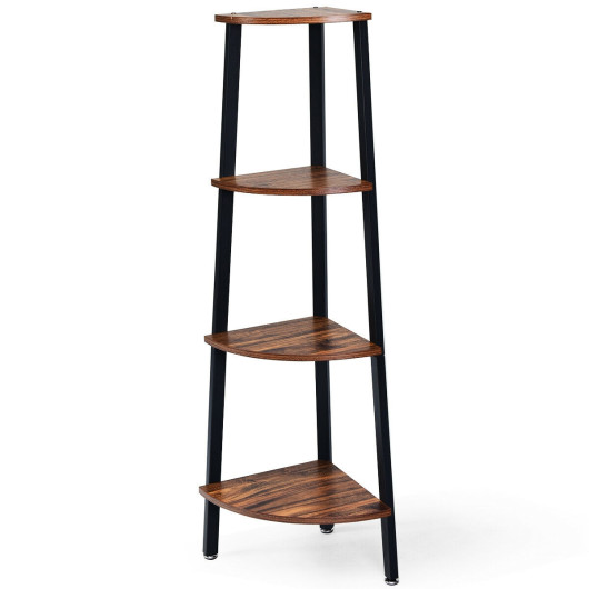 Industrial 4 Tier Corner Shelf Space-Saving Metal Storage Rack - Image 4