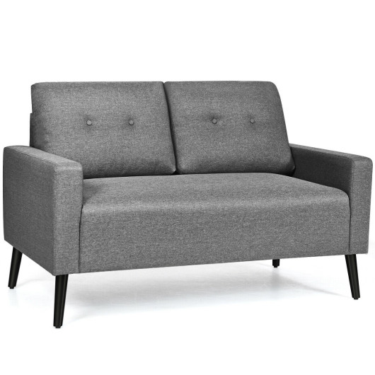 55 Inch Gray Modern Loveseat Sofa with Linen Cushion