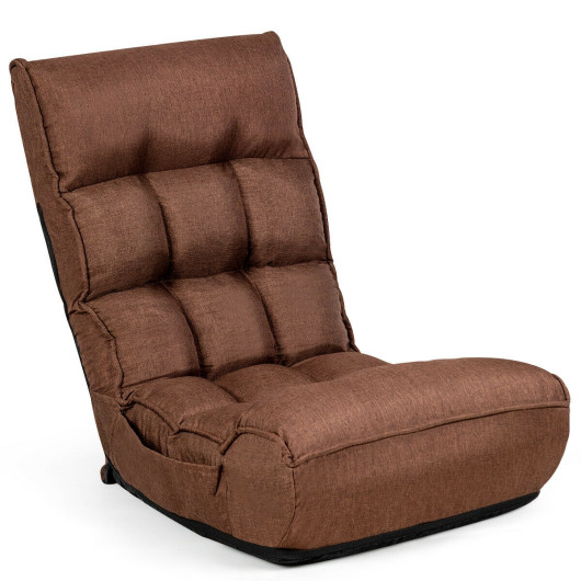 Adjustable Folding Floor Chair with 4 Reclining Positions