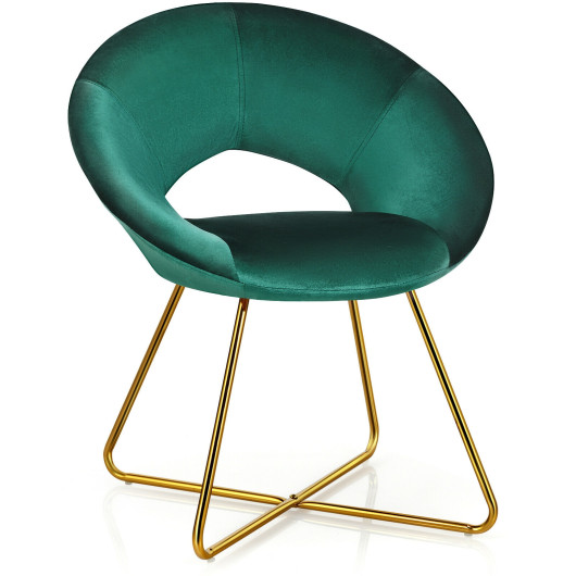 Velvet Accent Chair with Gold Legs and Ergonomic Design - Image 3