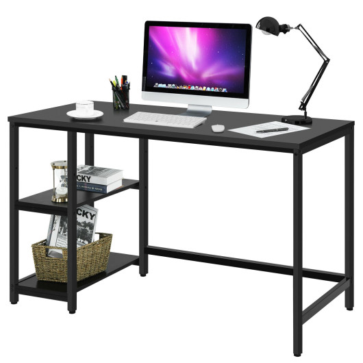 47 Inch Black Computer Desk with Adjustable Shelf - Image 5
