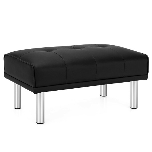 Tufted Ottoman Bench with Stainless Steel Legs for Living Room