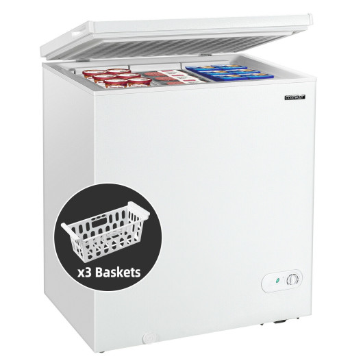 Compact 5 Cu.ft Chest Freezer with 3 Storage Baskets White - Image 4