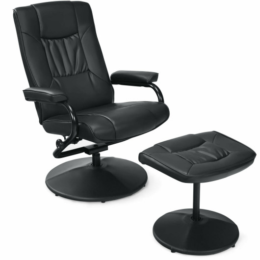 Ergonomic Swivel Recliner Chair with Adjustable Ottoman (Set of 2) - Image 3