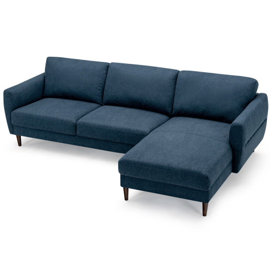 L Shaped Sectional Sofa with Chaise Lounge and Wood Legs