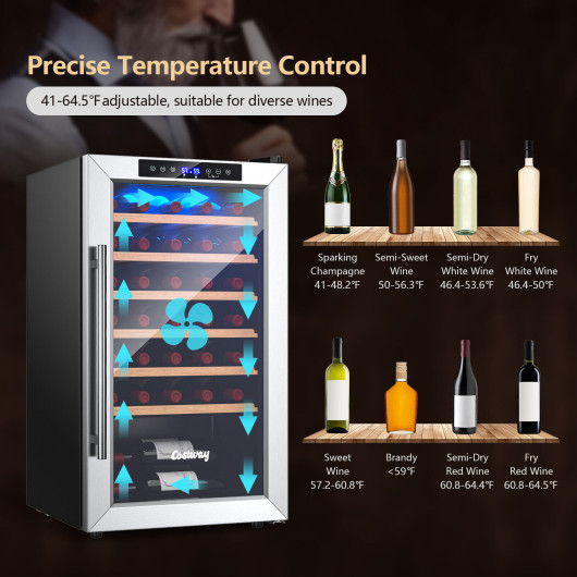 20 Inch Wine Cooler with Glass Door for 33 Bottles - Image 5