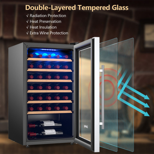 20 Inch Wine Cooler with Glass Door for 33 Bottles - Image 6