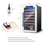20 Inch Wine Cooler with Glass Door for 33 Bottles