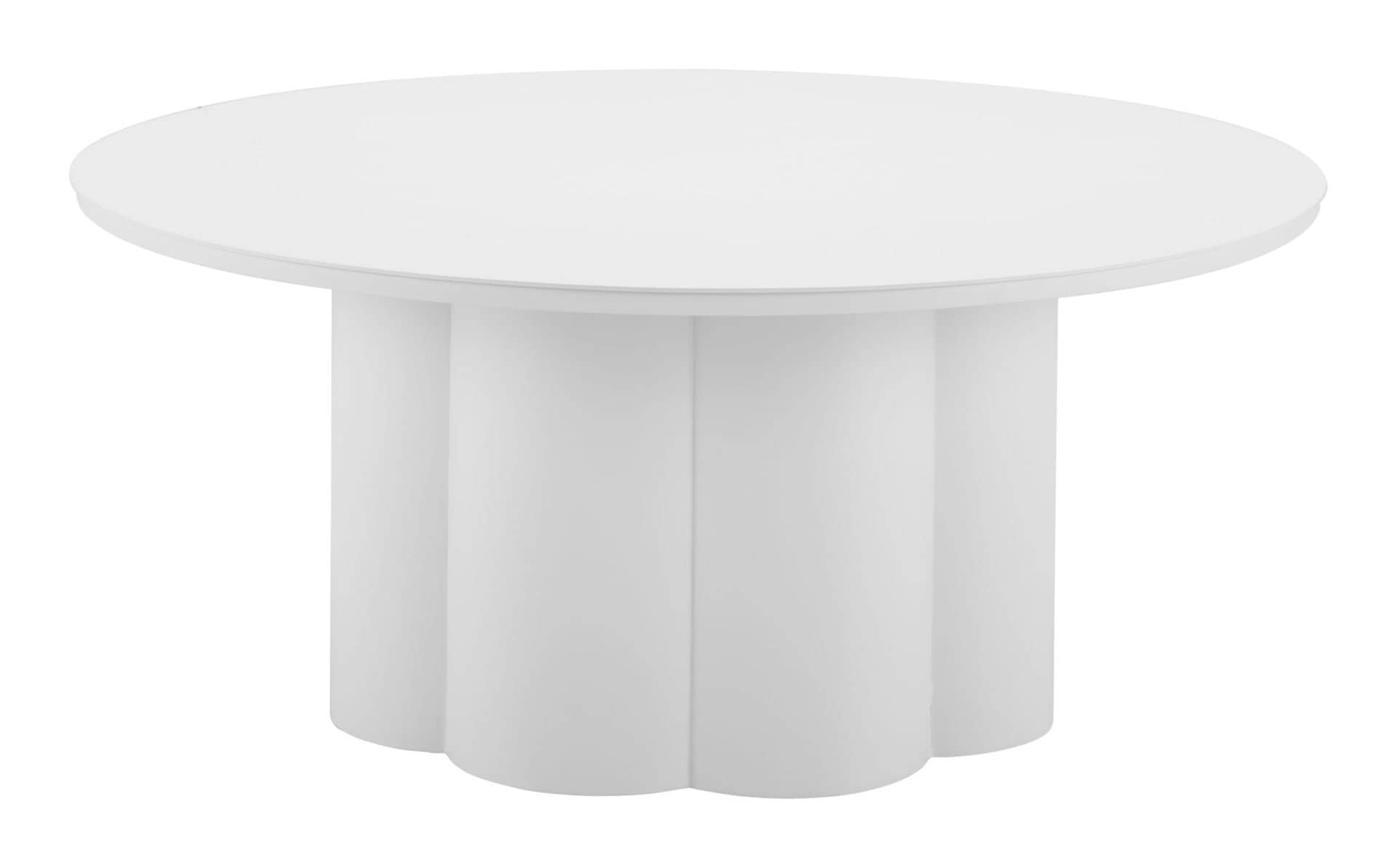 Modern White Aluminum Coffee Table with Sleek Round Design