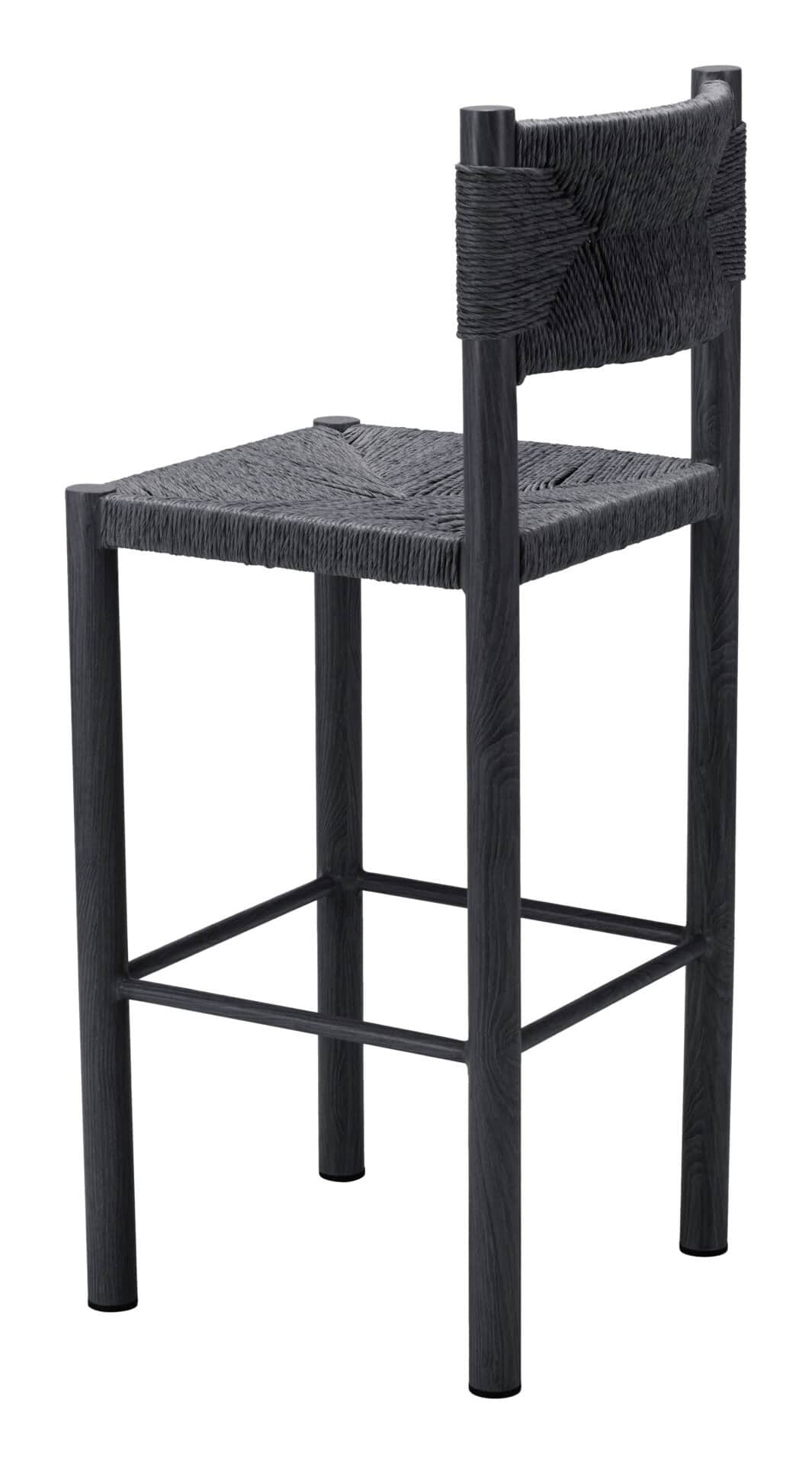 Modern Black Aluminum Barstool for Outdoor Spaces (Set of 2) - Image 7