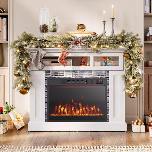 23-Inch Electric Fireplace Heater with Adjustable Flame and Heat