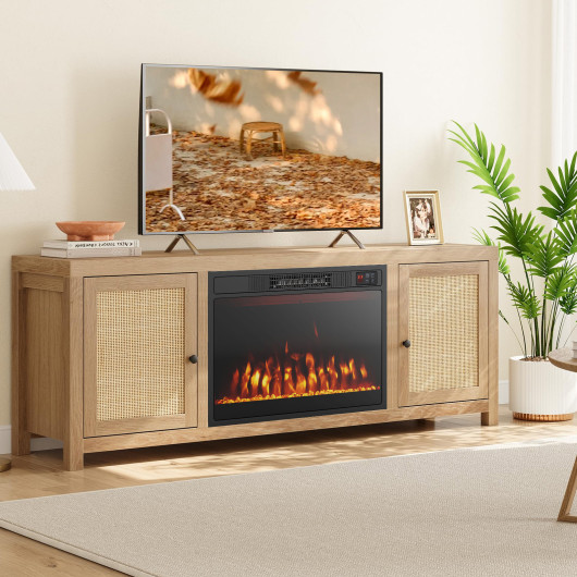 23-Inch Electric Fireplace Heater with Adjustable Flame and Heat