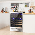 Dual Zone Wine Cooler with Reversible Door and 51-Bottle Capacity