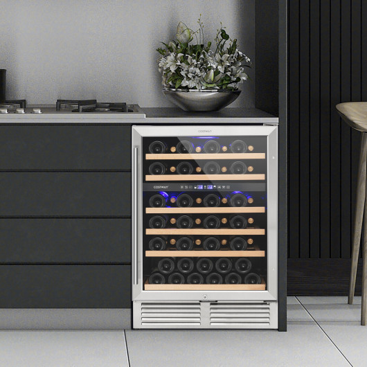 Dual Zone Wine Cooler with Reversible Door and 51-Bottle Capacity - Image 2
