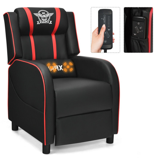 Reclining Massage Gaming Chair with Adjustable Backrest and Footrest - Image 6