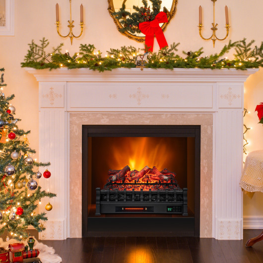 26 Inch Electric Fireplace Heater with Remote and Ember Bed