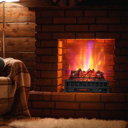 26 Inch Electric Fireplace Heater with Remote and Ember Bed