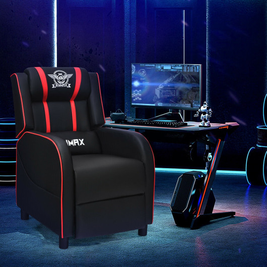 Reclining Massage Gaming Chair with Adjustable Backrest and Footrest - Image 2