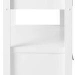 White and Stainless Steel Rolling Kitchen Island Bar Cart