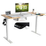 Adjustable Sit to Stand Desk with USB Port Natural