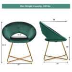 Velvet Accent Chair with Gold Legs and Ergonomic Design