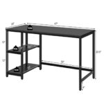 47 Inch Black Computer Desk with Adjustable Shelf