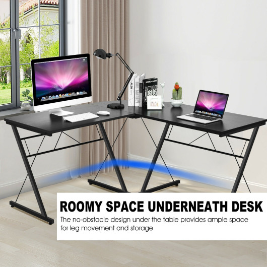L-Shaped Corner Desk with Spacious Workspace and Sturdy Frame - Image 2