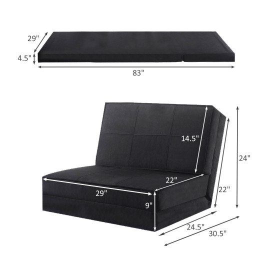 Convertible Folding Sofa Sleeper Chair with Adjustable Positions