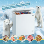 Compact 5 Cu.ft Chest Freezer with 3 Storage Baskets White